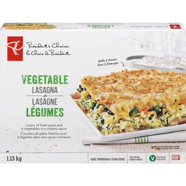 President's Choice Vegetable Lasagna With 7 Cheeses