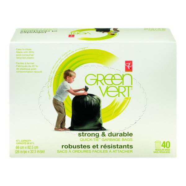 Presidents Choice Green Garbage Bags