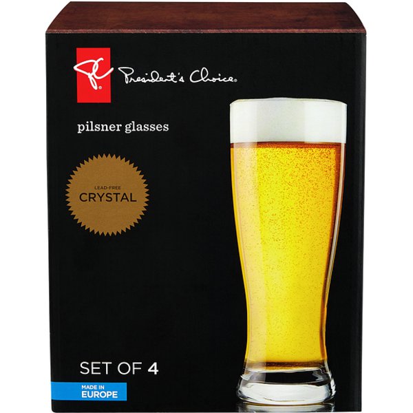 Presidents Choice 4 Set Pilsner Glasses