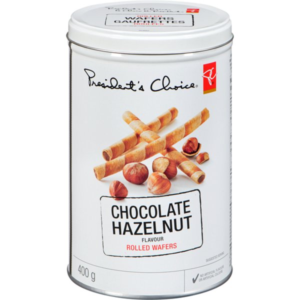 Presidents Choice Chocolate Hazelnut Rolled Wafers