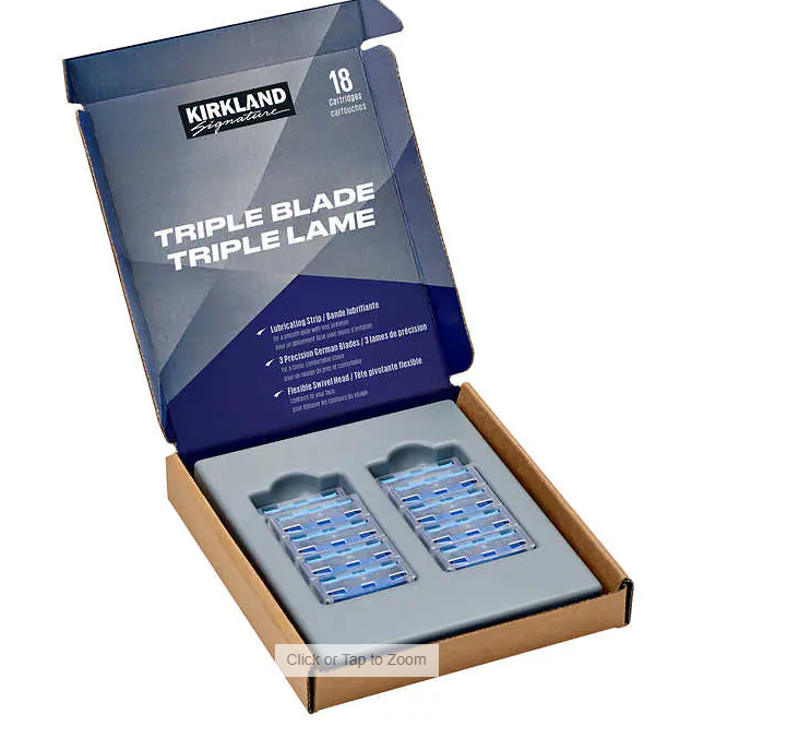 Kirkland Signature Triple Blade Refill Cartridges, 18-count