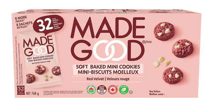 MadeGood Foods Mini Red Velvet Soft Baked Cookies (32 pack)
