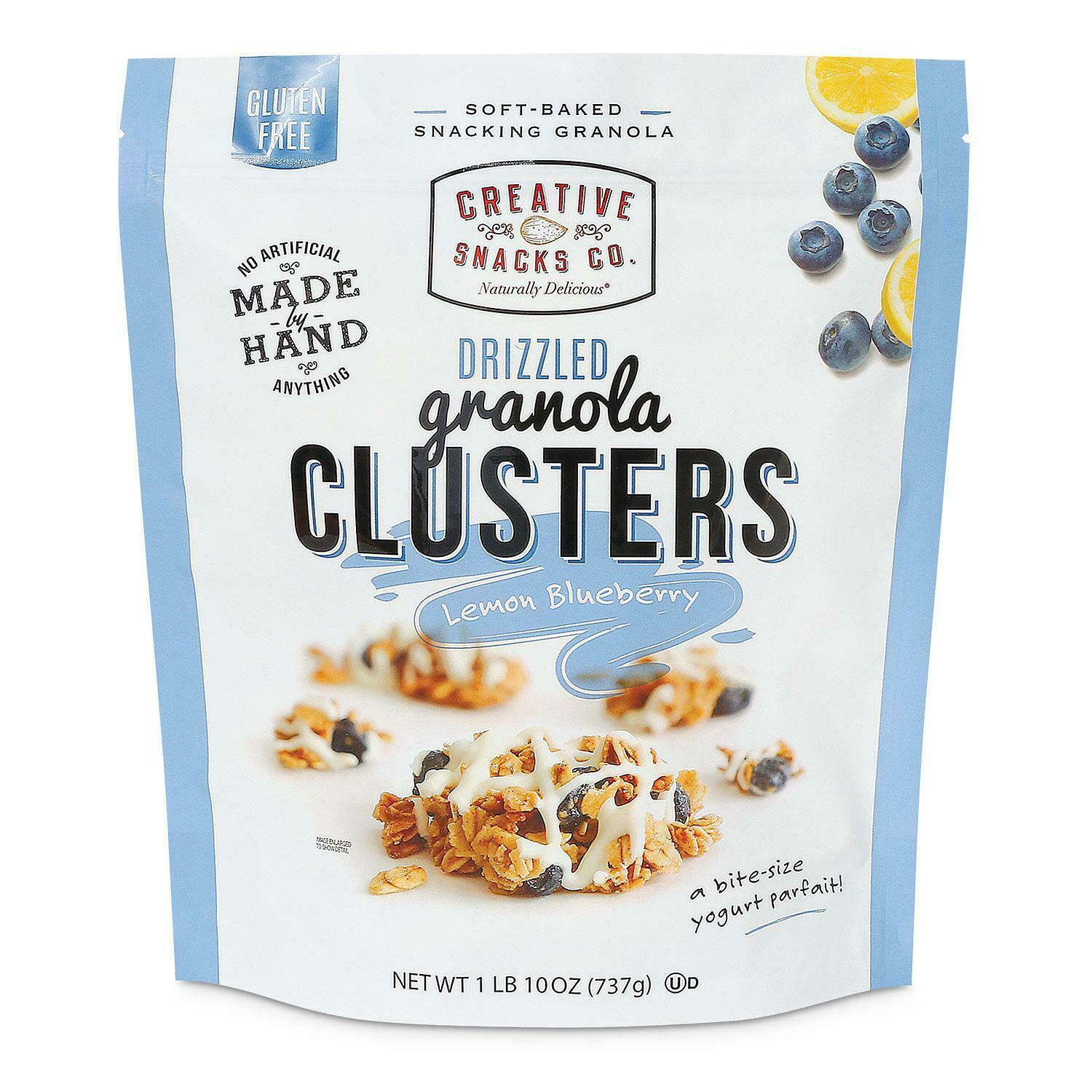 Creative Snacks yogurt drizzled granola clusters