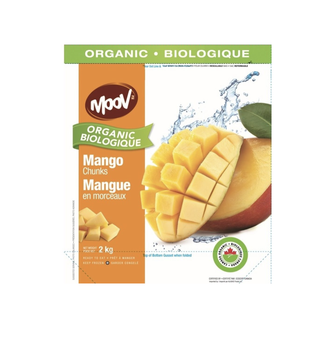 Moov Organic Frozen Mango Chunks