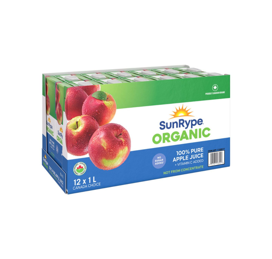 SunRype Organic Apple Juice 12x1L