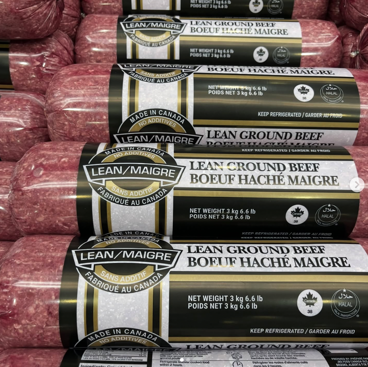 Lean Ground Beef 3kg Tube, Halal