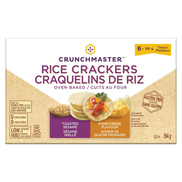 Crunchmaster Artisan Four Cheese and Toasted Sesame Flavour Rice Crackers