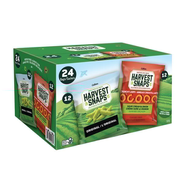 Harvest Snaps Baked Green Pea & Red Lentil Snacks Variety Pack