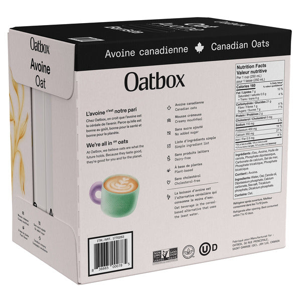 Oatbox Barista Oat Beverage 6 x 946 ml