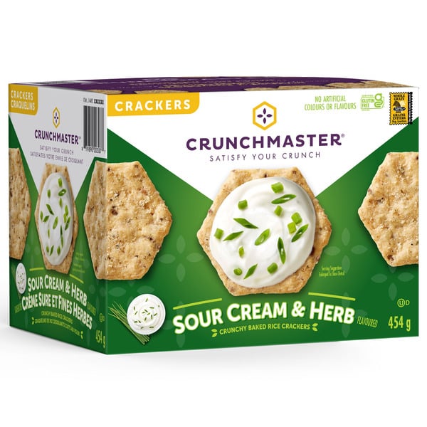 Crunchmaster Sour Cream & Herb Flavoured Crackers