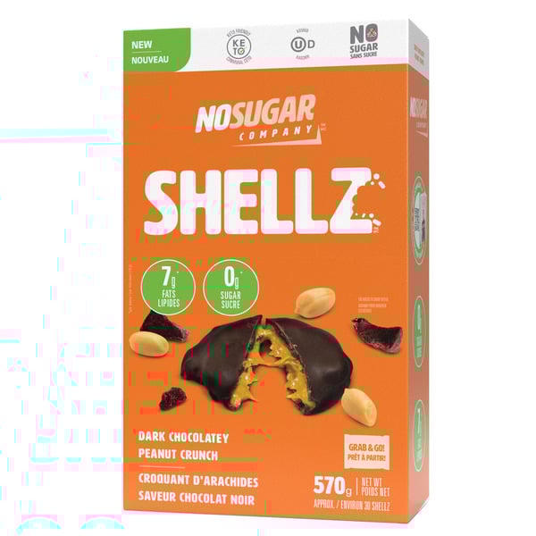 No Sugar Company Shellz Dark Chocolatey Peanut Crunch