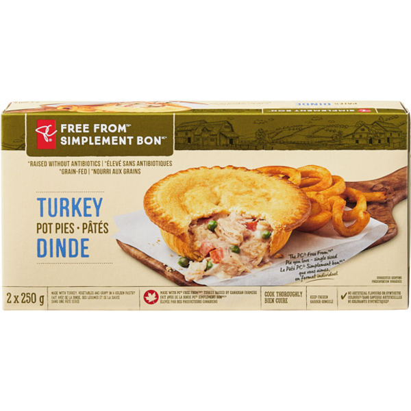 President's Choice Frozen Free From Turkey Pot Pies 2x500g