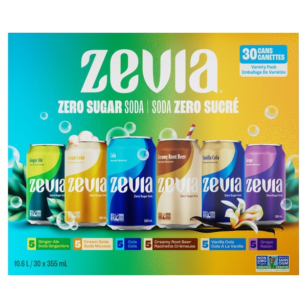Zevia Soda Variety Pack 30 x 355 ml