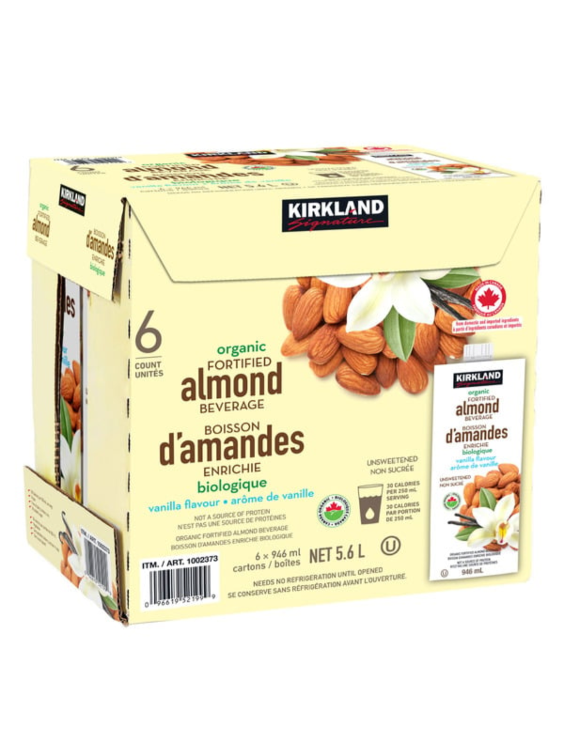 Kirkland Organic Vanilla Almond Beverage
946 ml 6x 946 ml