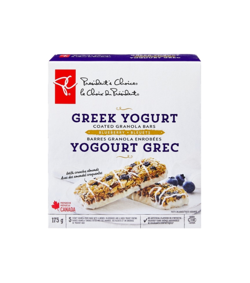 President's Choice Greek Yogurt Coated Blueberry Granola Bars