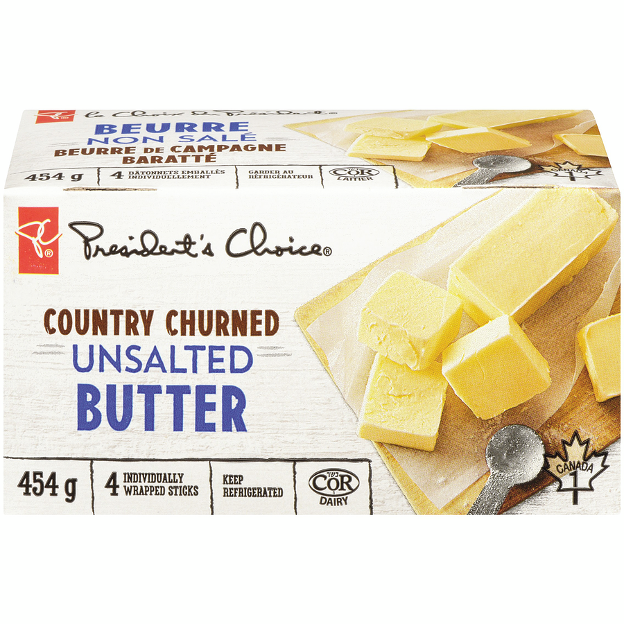 President's Choice Regular Fresh Unsalted Butter Quarters