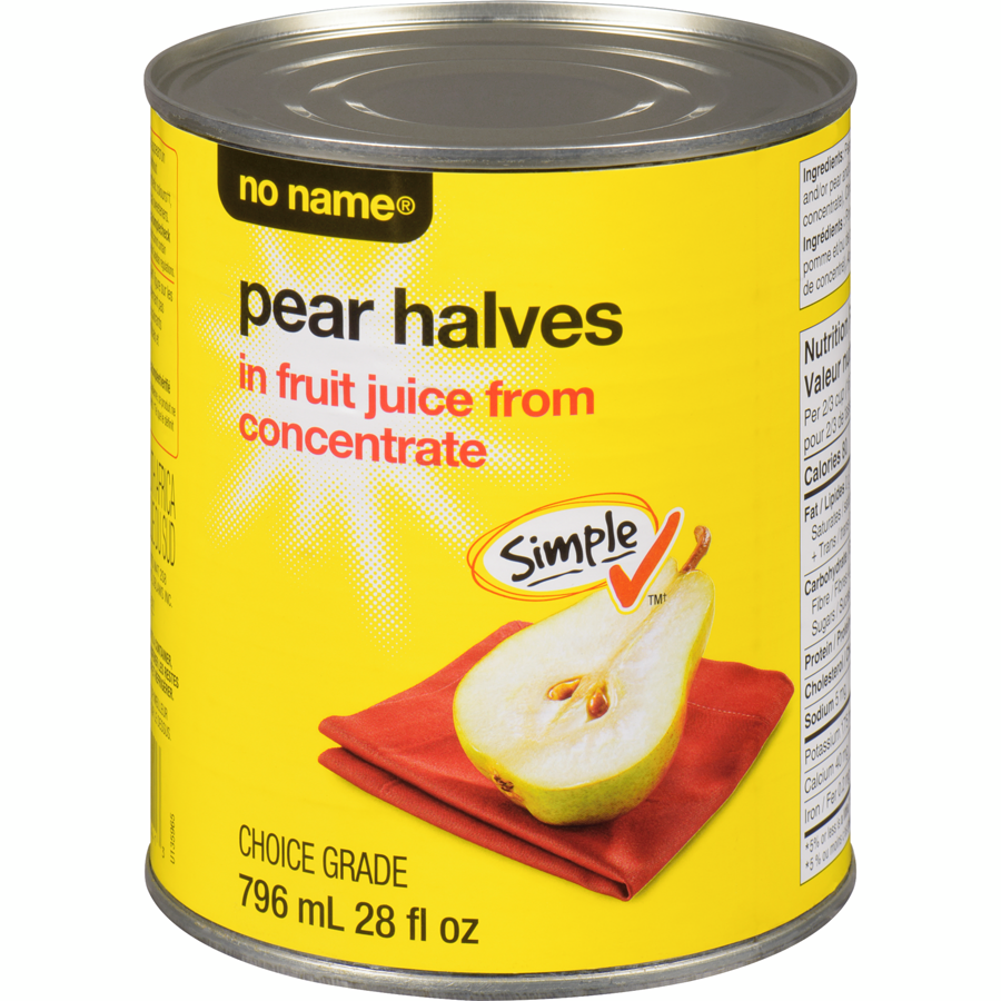 No Name Pear Halves In Juice (796mL)