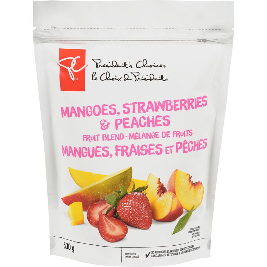 President's Choice Peaches Strawberries Pineapple & Mango 4 Fruit Blend