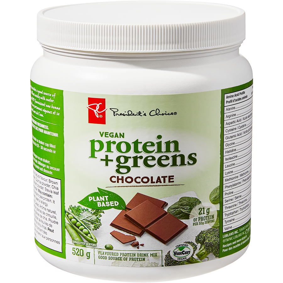 President's Choice Vegan Protein + Greens, Chocolate