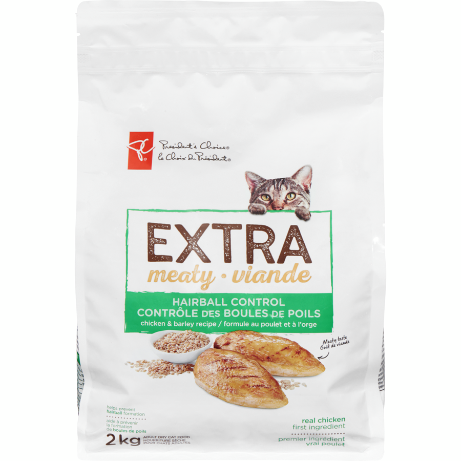 President's Choice Extra Meaty Hairball Control Chicken & Barley Adult Dry Cat Food
