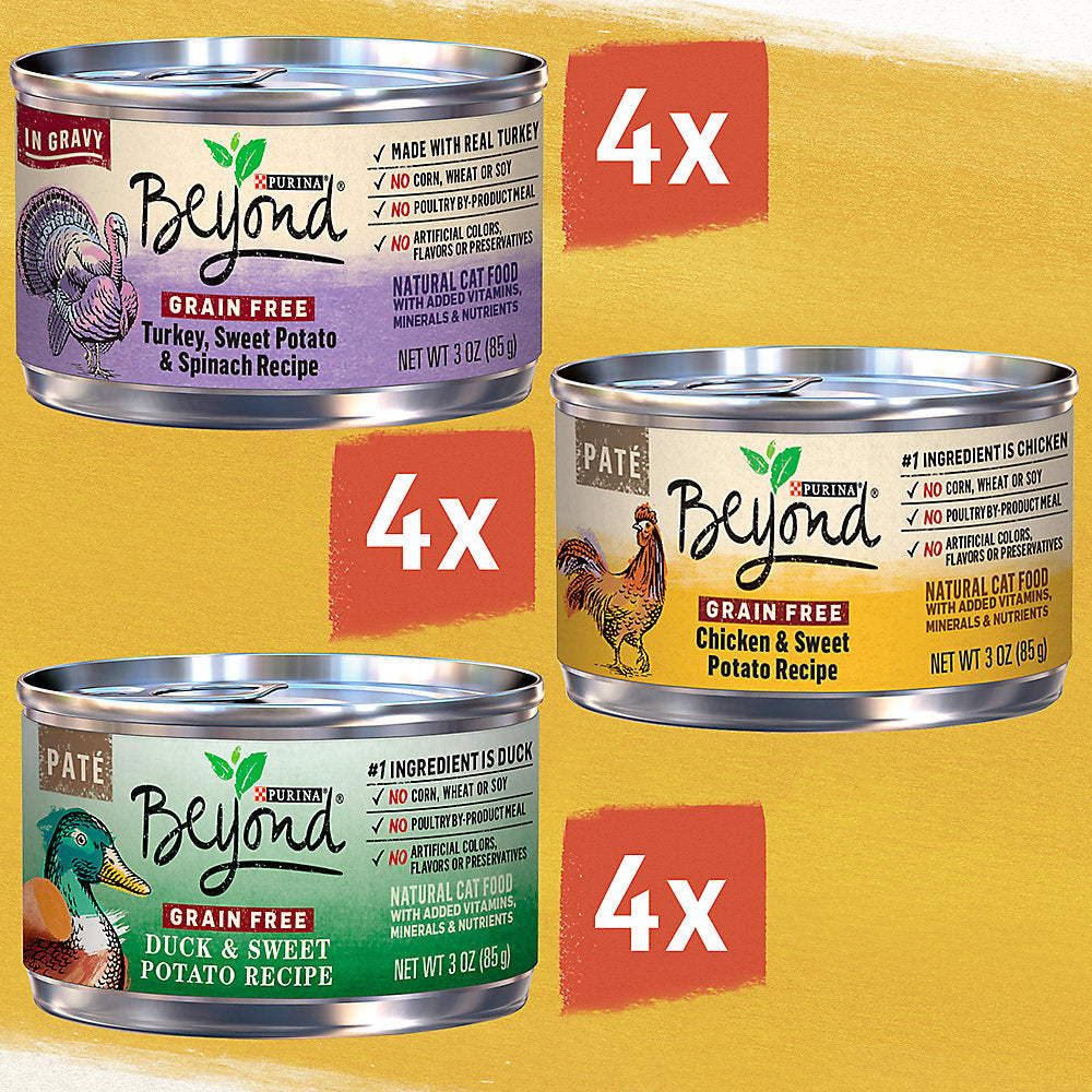 Purina® Beyond® 12 pk - Grain Free Poultry Pate Adult Cat Food - 3 Flavours Variety Pack