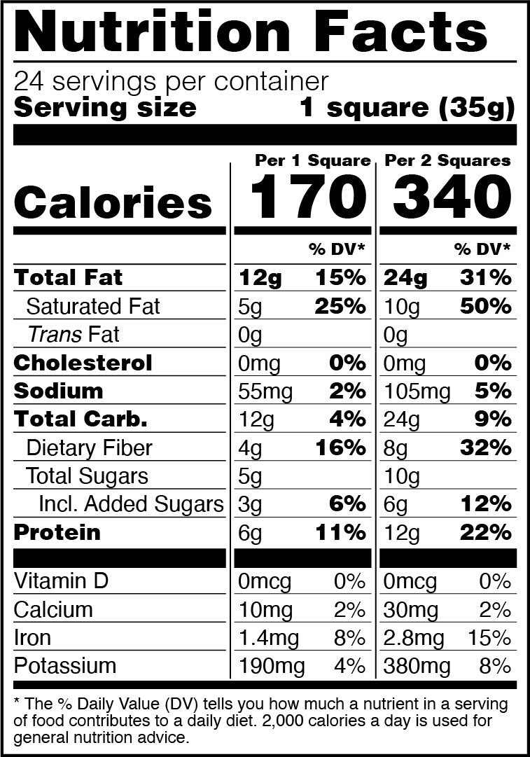 Mid-Day Squares [Peanut Butta] Functional Chocolate Bar