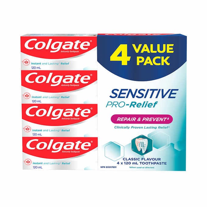 Colagate Relief Colgate Sensitive Pro-Relief Repair and Prevent Toothpaste, 4 x 120 mL ...