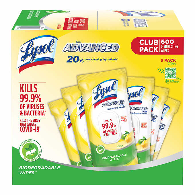 Lysol Advanced biodegradable wipes
