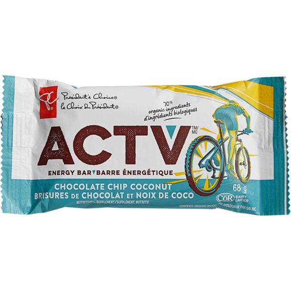 President Choice ACTV Coconut Chocolate Bar