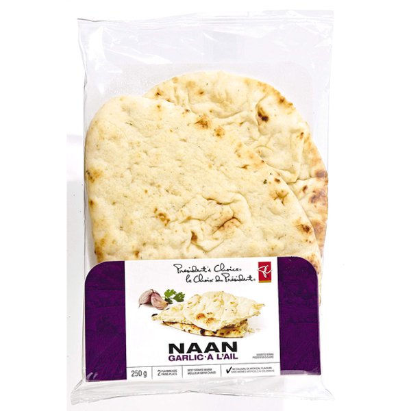 Presidents Choice Garlic Naan Bread