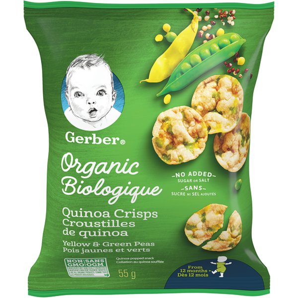 Gerber Organic Quinoa & Yellow Green Peas Popped Crispies