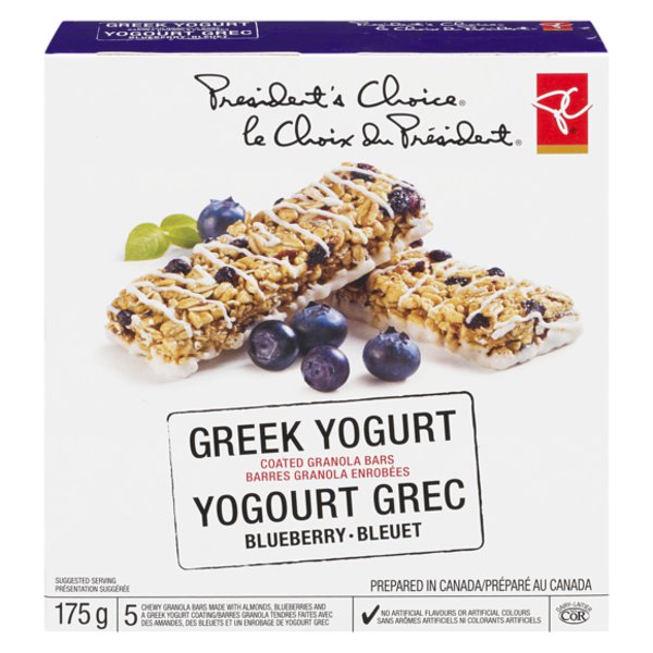 President's Choice Greek Yogurt Coated Blueberry Granola Bars