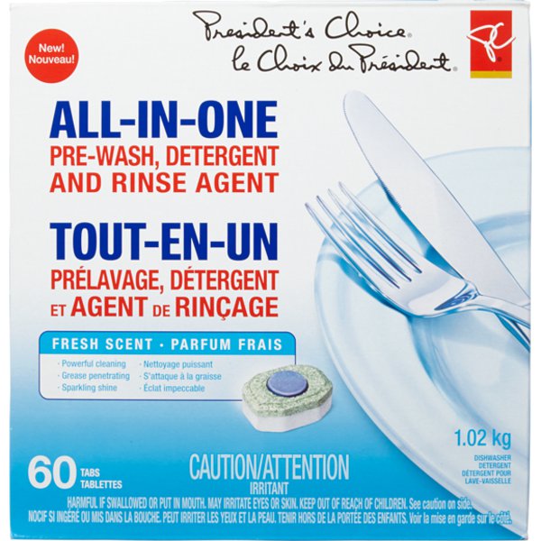 Presidents Choice Fresh Scent Auto Dish Tabs