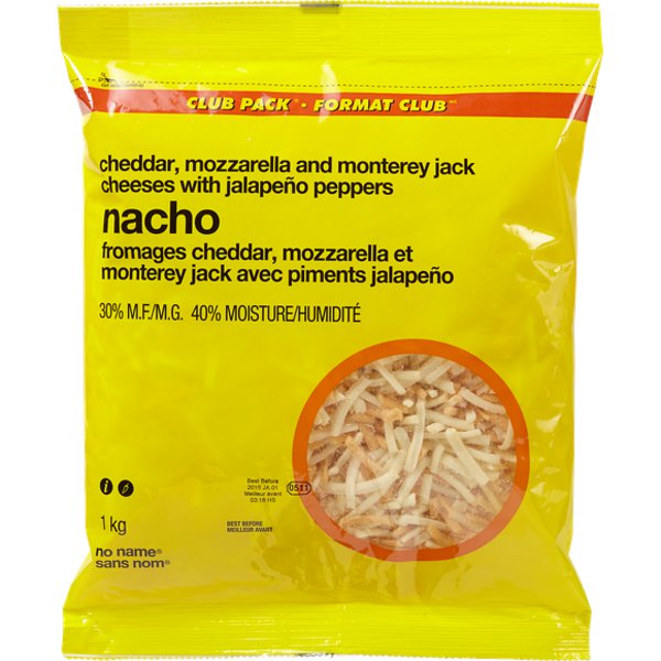 No Name Shredded Nacho Cheese Blend