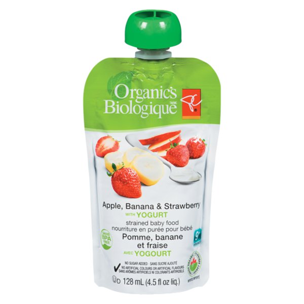 PC Organics Apple, Strawberry & Banana Yogurt Pouch