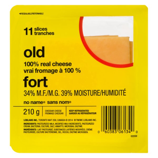 No Name Natural Old Cheddar Slices