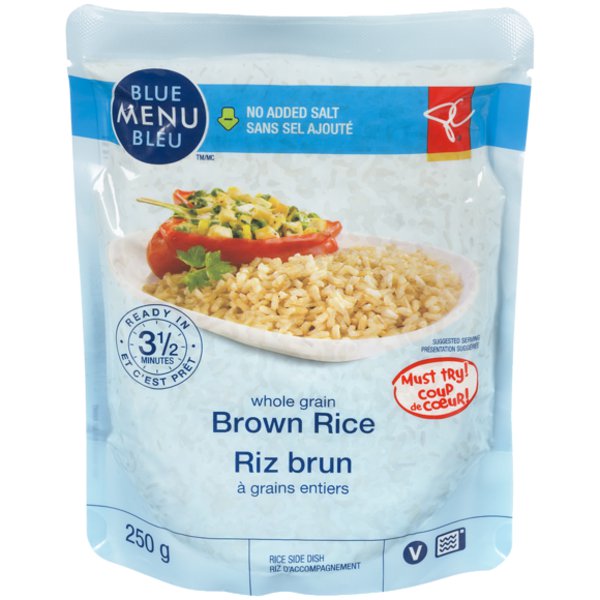 Presidents Choice Blue Menu Microwavable Whole Grain Brown Rice