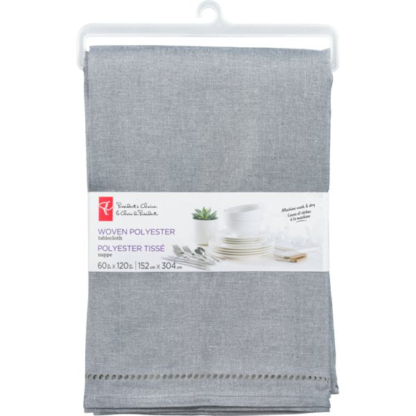 Presidents Choice 60" X 120" Grey Woven Tablecloth