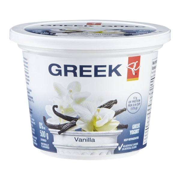 President's Choice 0% Vanilla M.F. Greek Yogurt