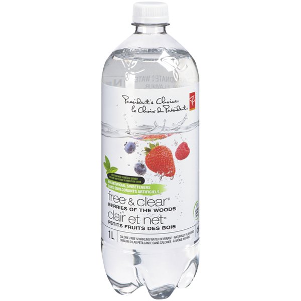 Presidents Choice Free & Clear Berries Of The Woods Sparkling Water