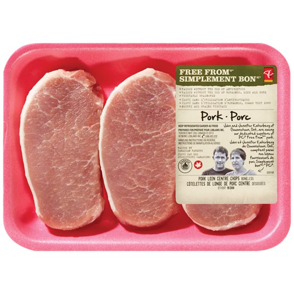 Presidents Choice Free From Packed Boneless Centre Cut Chop