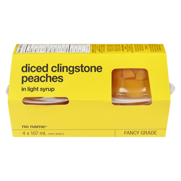 No Name Diced Clingstone Peaches Fruit Bowl