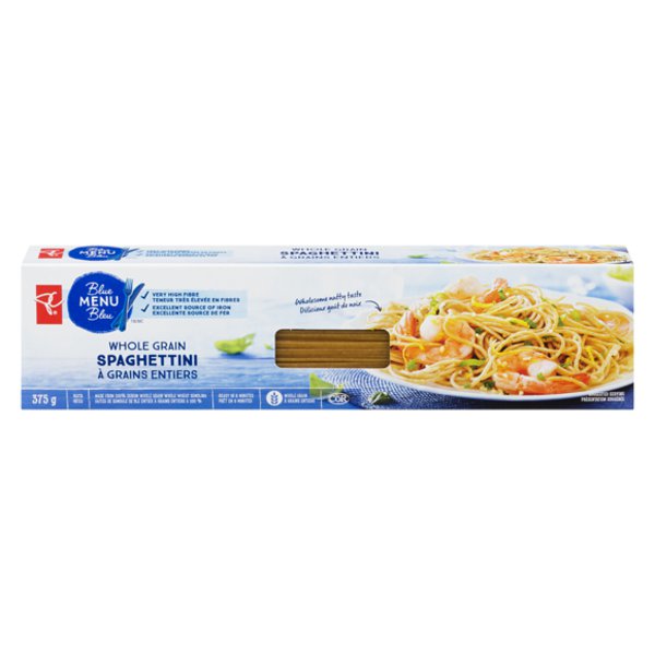 Presidents Choice Blue Menu 100% Whole Grain Whole Wheat Spaghettini