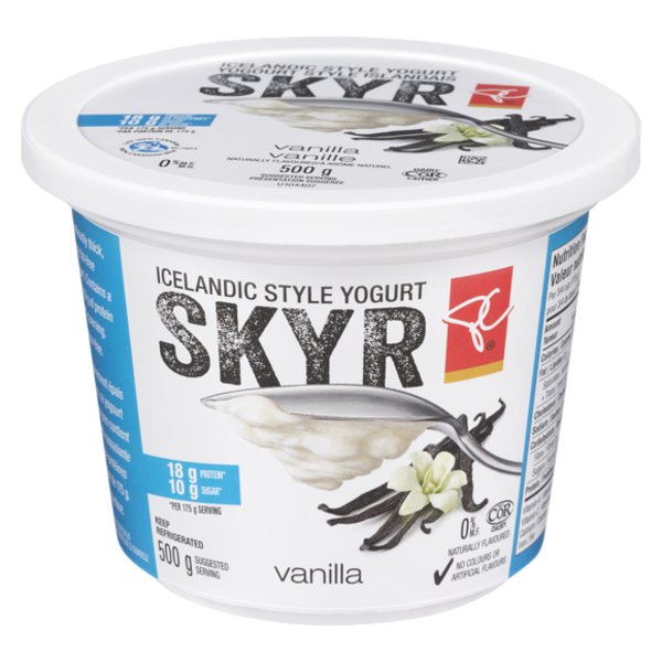 President's Choice Vanilla Skyr Icelandic Style 0% M.F. Yogurt