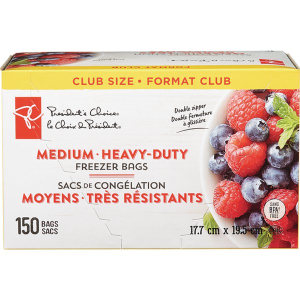 President's Choice CP Medium Heavy Duty Freezer Bags