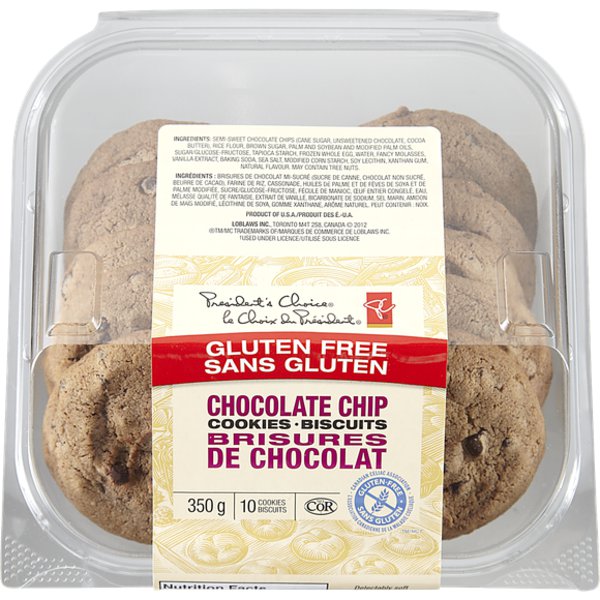 Presidents Choice Gluten Free Chocolate Chip Cookies