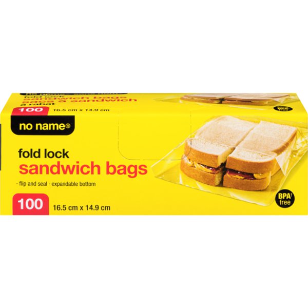 No Name Fold Lock Sandwich Bags