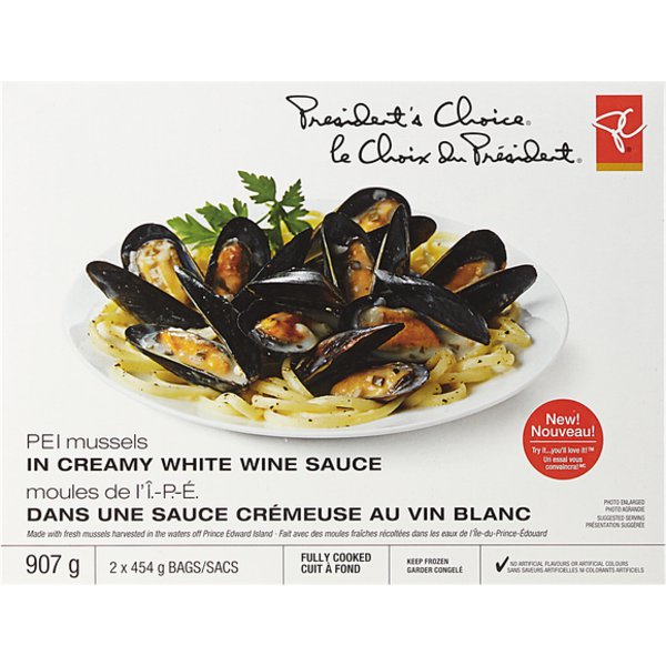 Presidents Choice Pei Mussels in Creamy White Wine Sauce