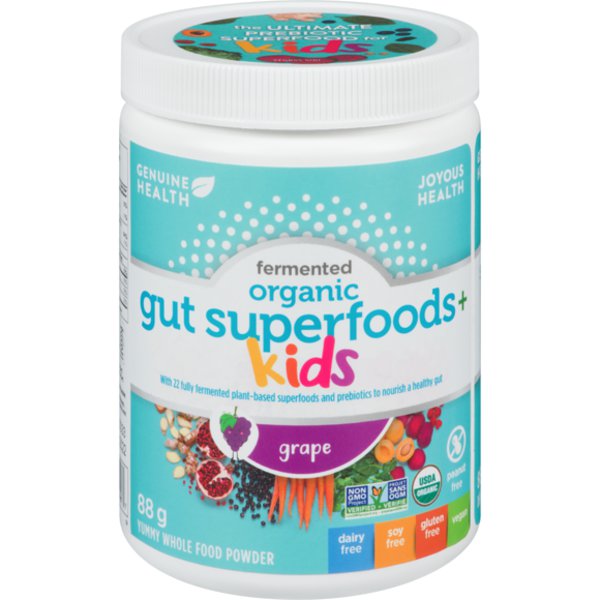 Genuine Health Grape-Flavoured Kids Fermented Organic Gut Superfoods Supplement Powder