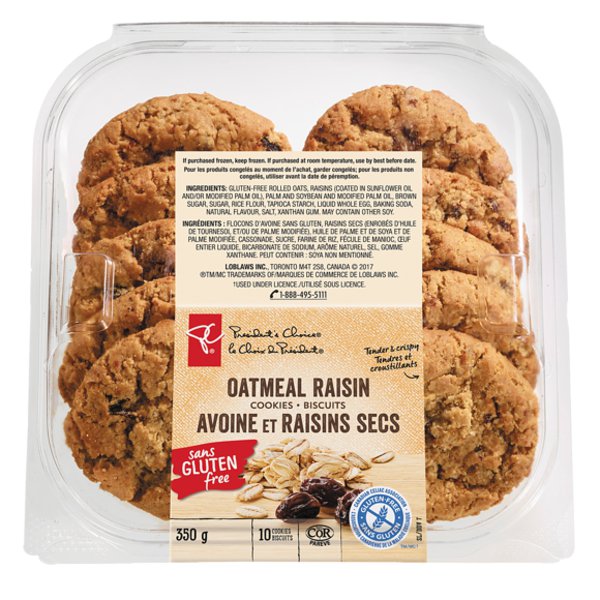 President's Choice Gluten Free Oatmeal Raisin Cookie